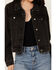 Image #3 - Veveret Women's Denim Jacket, Black, hi-res
