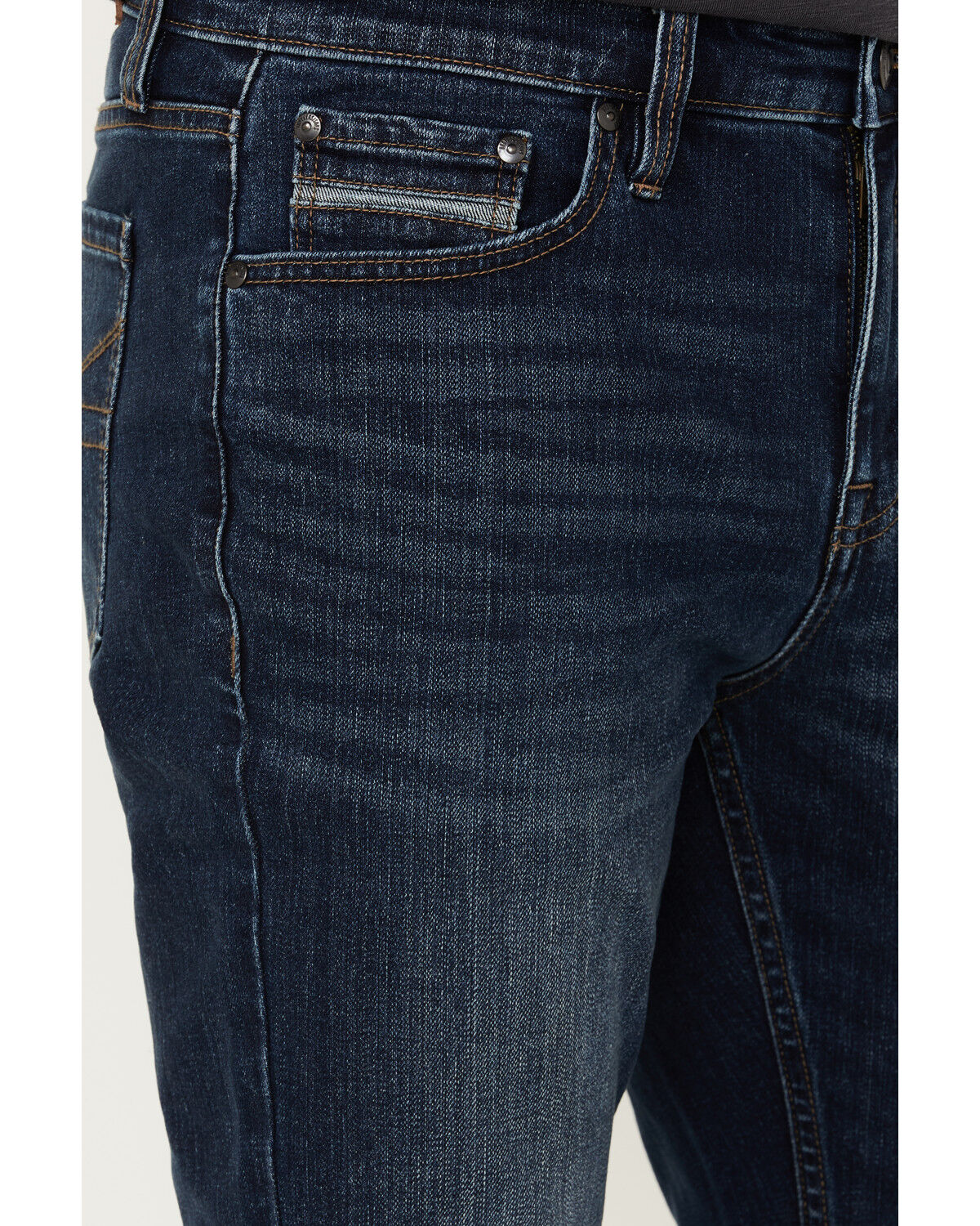 Image #2 - Brothers and Sons Men's Diamond Back Dark Wash Stretch Slim Straight Jeans, Dark Wash, hi-res