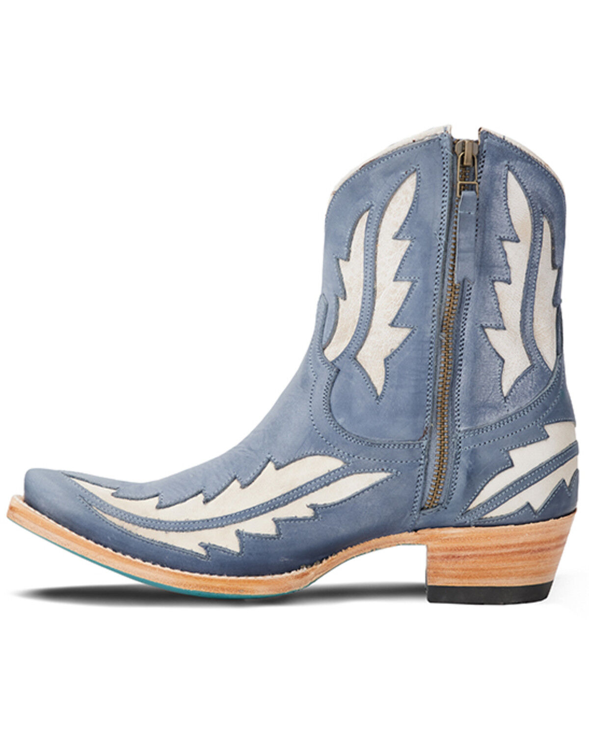 Image #3 - Lane Women's Walk The Line Western Booties - Snip Toe, Blue, hi-res