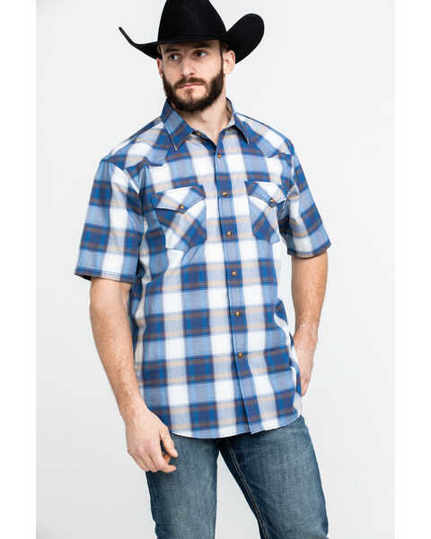Pendleton Men's Frontier Short Sleeve Shirt , Blue, hi-res