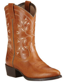Ariat Youth Girls' Desert Holly Cowgirl Boots - Round Toe, Brown, hi-res