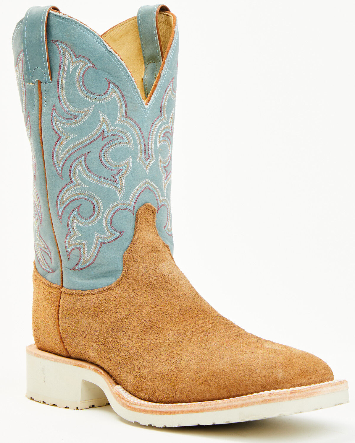 Image #1 - Justin Men's Alamo Roughout Western Boots - Broad Square Toe, Tan, hi-res