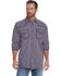 Image #1 - Cowboy Up Men's Heavy Stitched Plaid Print Long Sleeve Snap Western Shirt , Blue, hi-res