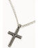 Image #3 - Cody James Men's Textured Chevron Cross Necklace, Silver, hi-res