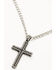 Image #3 - Cody James Men's Textured Chevron Cross Necklace , Silver, hi-res