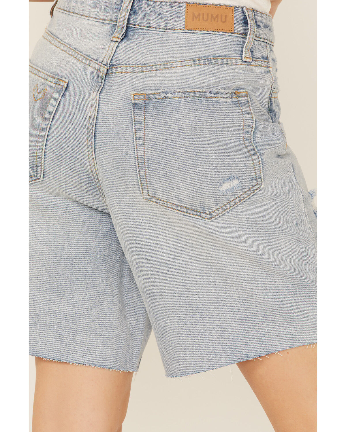 Image #4 - Show Me Your Mumu Women's Brentwood Distressed Denim Jean Shorts, , hi-res