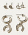 Image #3 - Shyanne Women's Horseshoe Icon and Hoop Earring Set - 6 Piece, Silver, hi-res