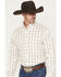 Image #2 - George Strait by Wrangler Men's Plaid Print Long Sleeve Button-Down Stretch Western Shirt - Tall, Cream, hi-res