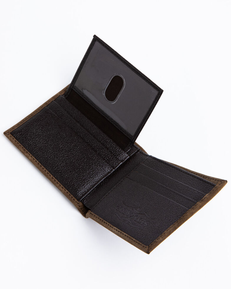 Cody James Men's Brown Horizontal Bi-Fold Leather Wallet , Brown, hi-res