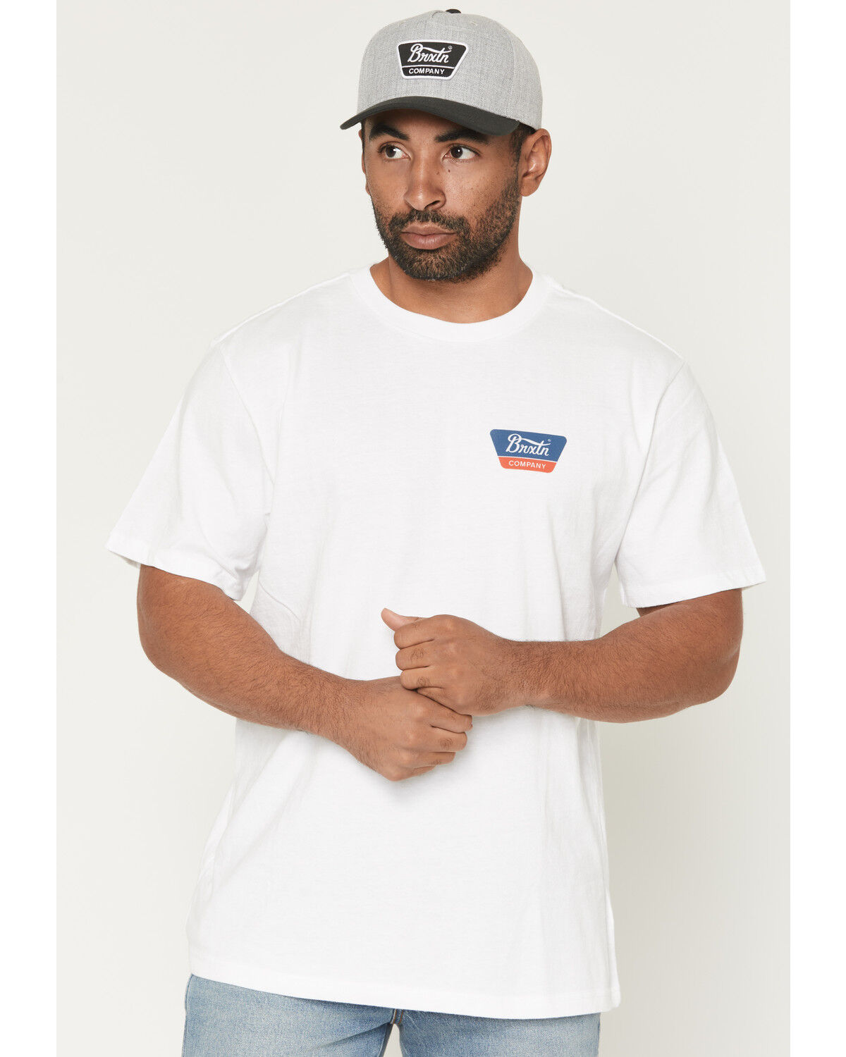 Image #2 - Brixton Men's Boot Barn Exclusive Linwood Logo Short Sleeve Graphic T-Shirt, White, hi-res