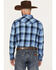 Image #4 - Cody James Men's Snake River Check Plaid Print Pearl Snap Western Flannel Shirt , Navy, hi-res