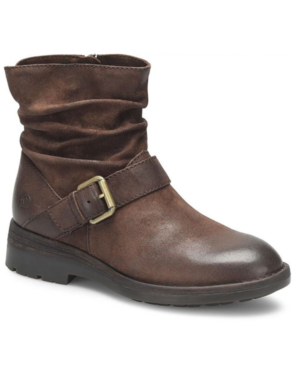 Image #1 - Born Women's Midway Moto Fashion Boots - Round Toe, Dark Brown, hi-res