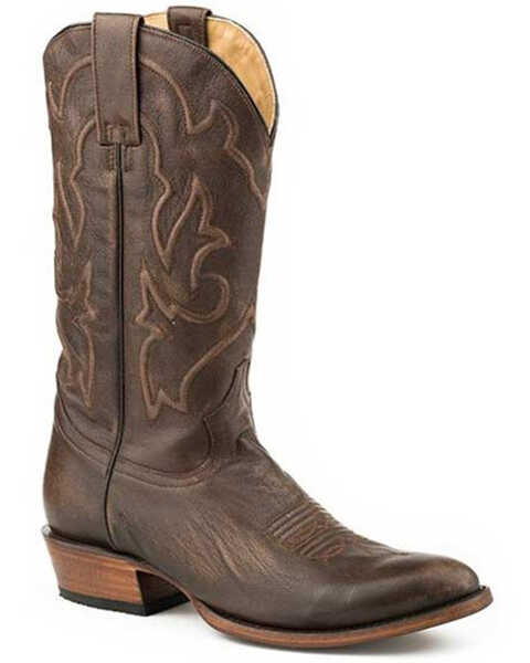 Image #1 - Stetson Men's Carlisle Corded Shaft Western Boots - Round Toe , Brown, hi-res