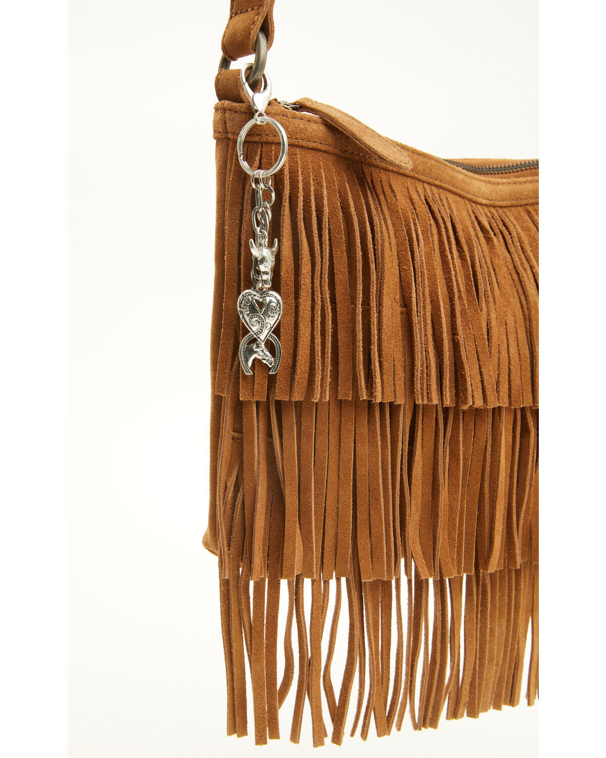 Image #1 - Shyanne Women's Heart Bull Horn Bag Charm, Silver, hi-res