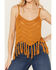 Image #3 - Rock & Roll Denim Women's Crochet Fringe Tank, Gold, hi-res