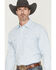 Image #2 - Wrangler X Cody Johnson Men's Solid Long Sleeve Pearl Snap Western Shirt, Blue, hi-res