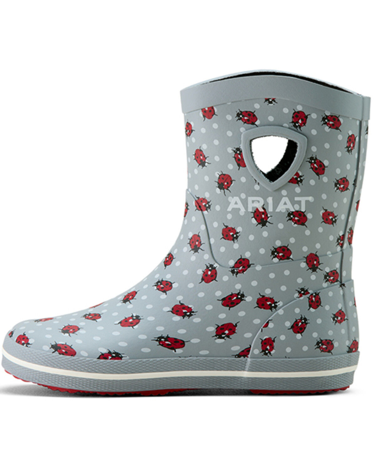 Image #2 - Ariat Boys' Kelmarsh Lady Bug Print Rubber Boots, Black/red, hi-res