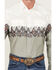 Image #3 - Wrangler Men's Checotah Border Print Long Sleeve Pearl Snap Western Shirt, White, hi-res