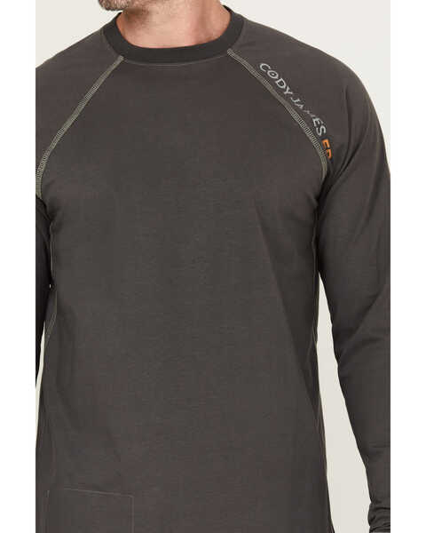 Image #3 - Cody James Men's FR Long Sleeve Raglan Crew Work Shirt , Charcoal, hi-res