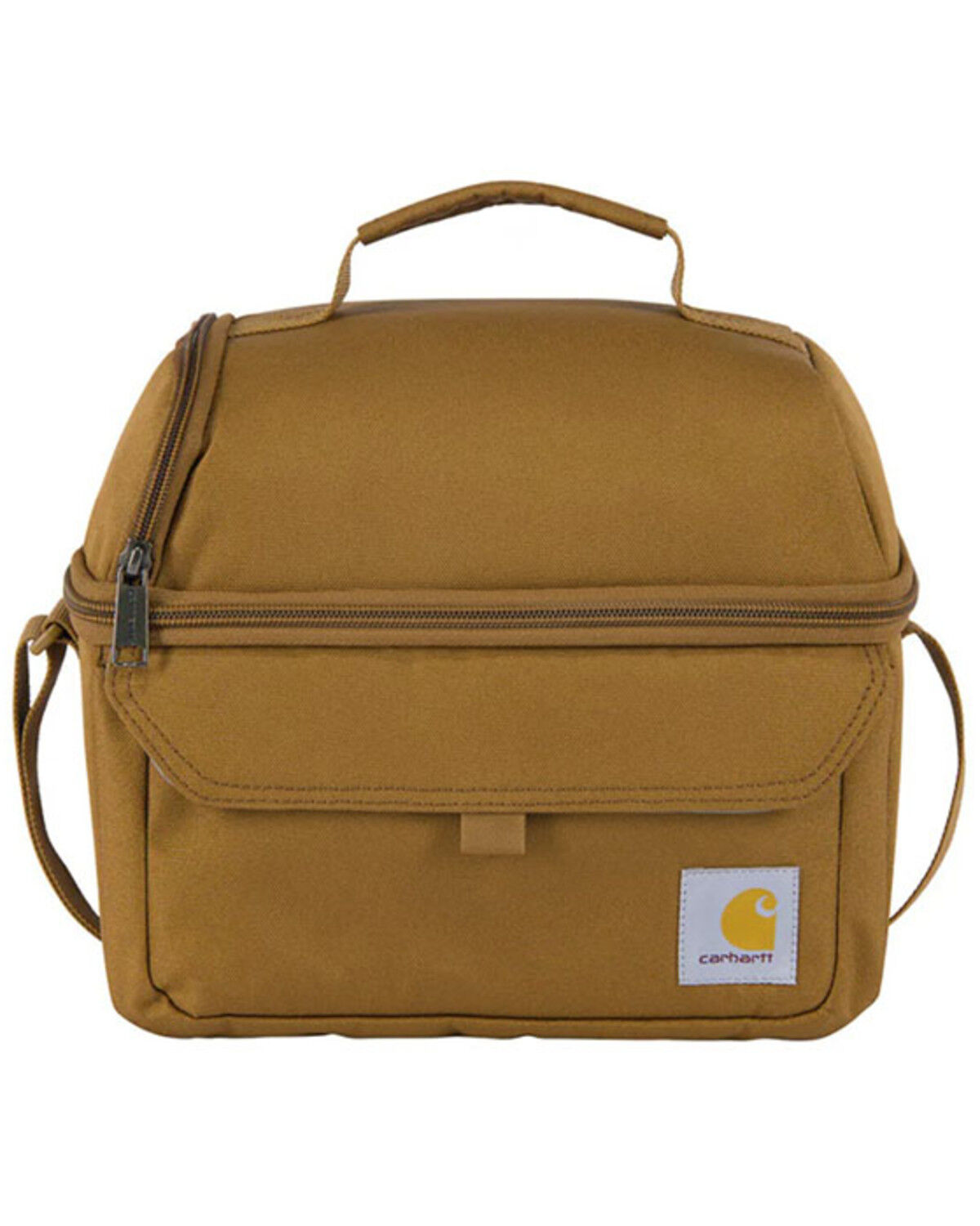 Image #1 - Carhartt Insulated 12 Can Two Compartment Lunch Cooler, Brown, hi-res