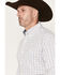 Image #2 - George Strait by Wrangler Men's Plaid Print Long Sleeve Button-Down Stretch Western Shirt - Tall, White, hi-res