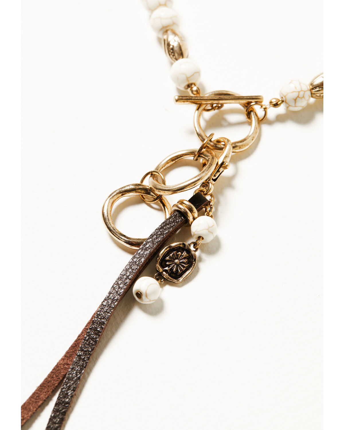 Image #2 - Shyanne Women's Summer Moon Antique Gold Beaded Tassel Necklace, Off White, hi-res