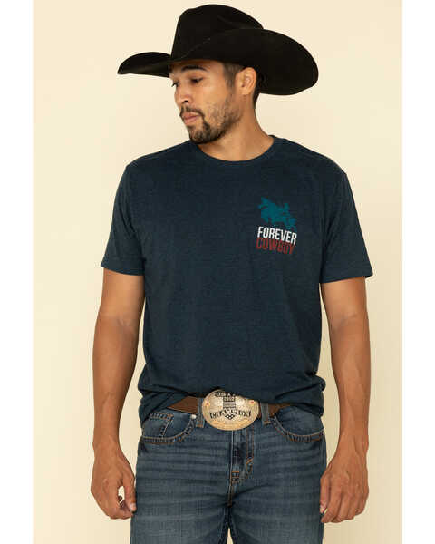 Image #1 - Cody James Men's Forever Cowboy Graphic Short Sleeve T-Shirt, Blue, hi-res
