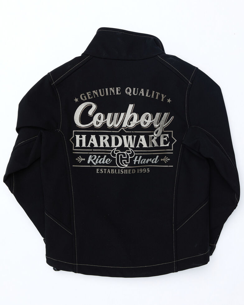Cowboy Hardware Boys' Black Ride Hard Zip-Up Softshell Jacket , , hi-res