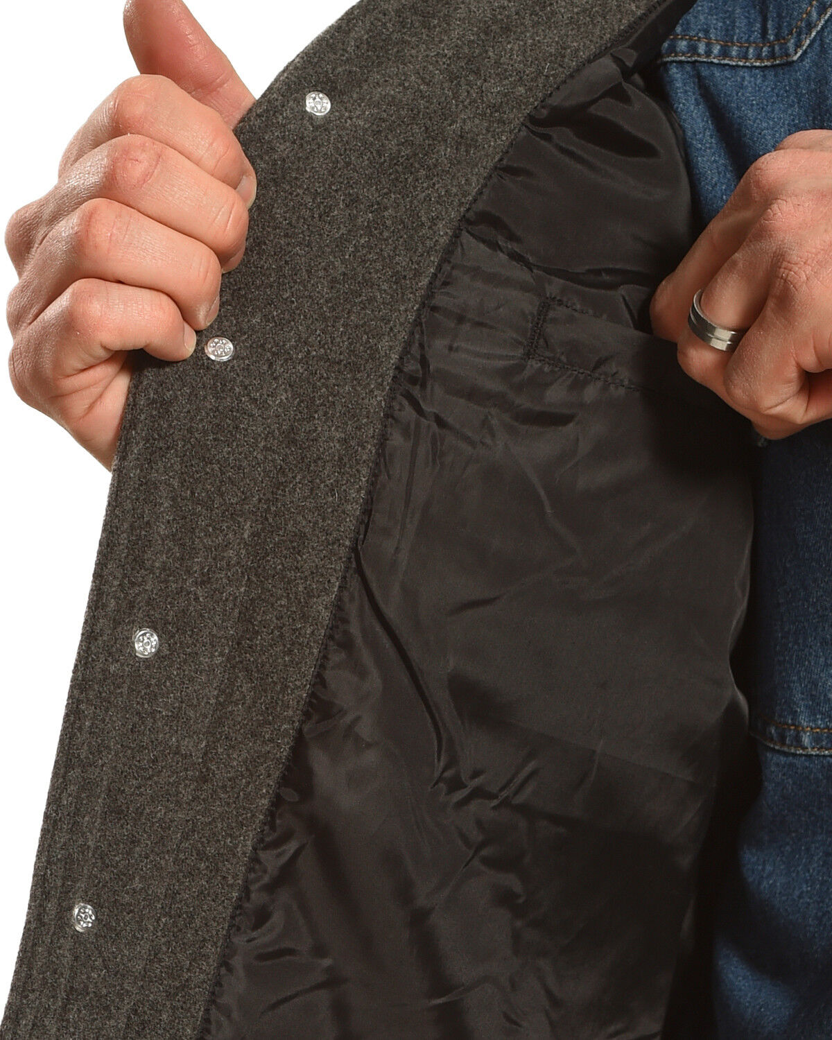 Image #4 - Wyoming Traders Men's Wyoming Wool Vest, Grey, hi-res