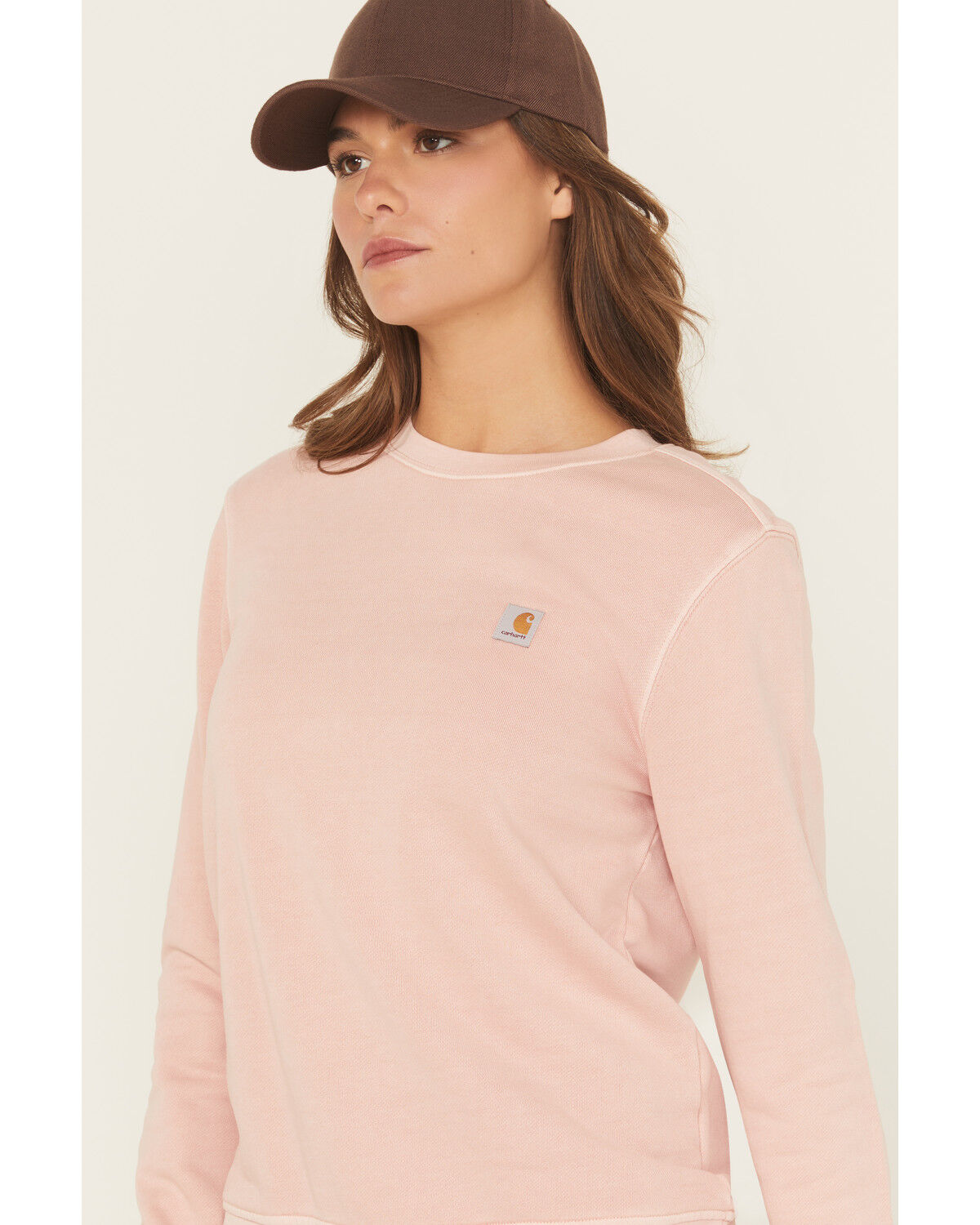 Image #2 - Carhartt Women's TENCEL™ Fiber Series Relaxed Fit Midweight French Terry Sweatshirt, Rose, hi-res