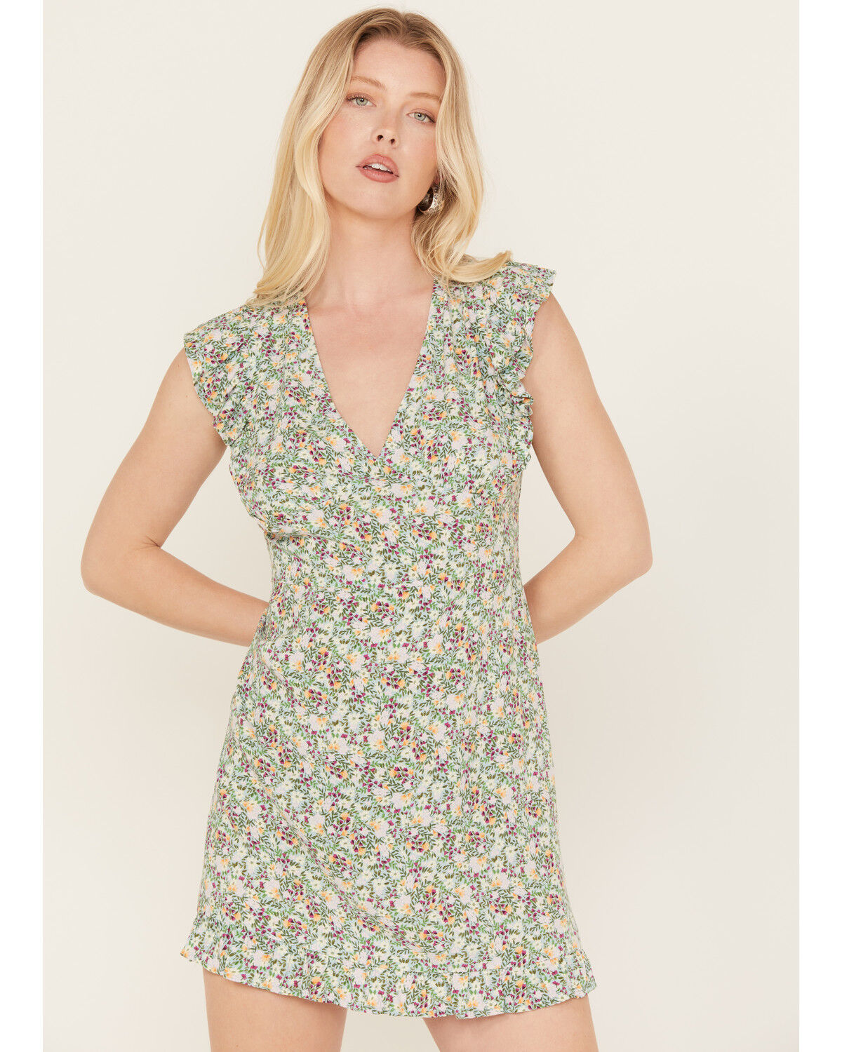 Image #1 - Sadie & Sage Women's Floral Little Luau Ruffle Mini Dress, , hi-res