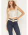 Image #1 - Blue B Women's Satin Crystal Embellished Top, Cream, hi-res