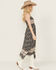 Image #3 - Wild Moss Women's Border Print Smocked Front Midi Dress, Blue, hi-res