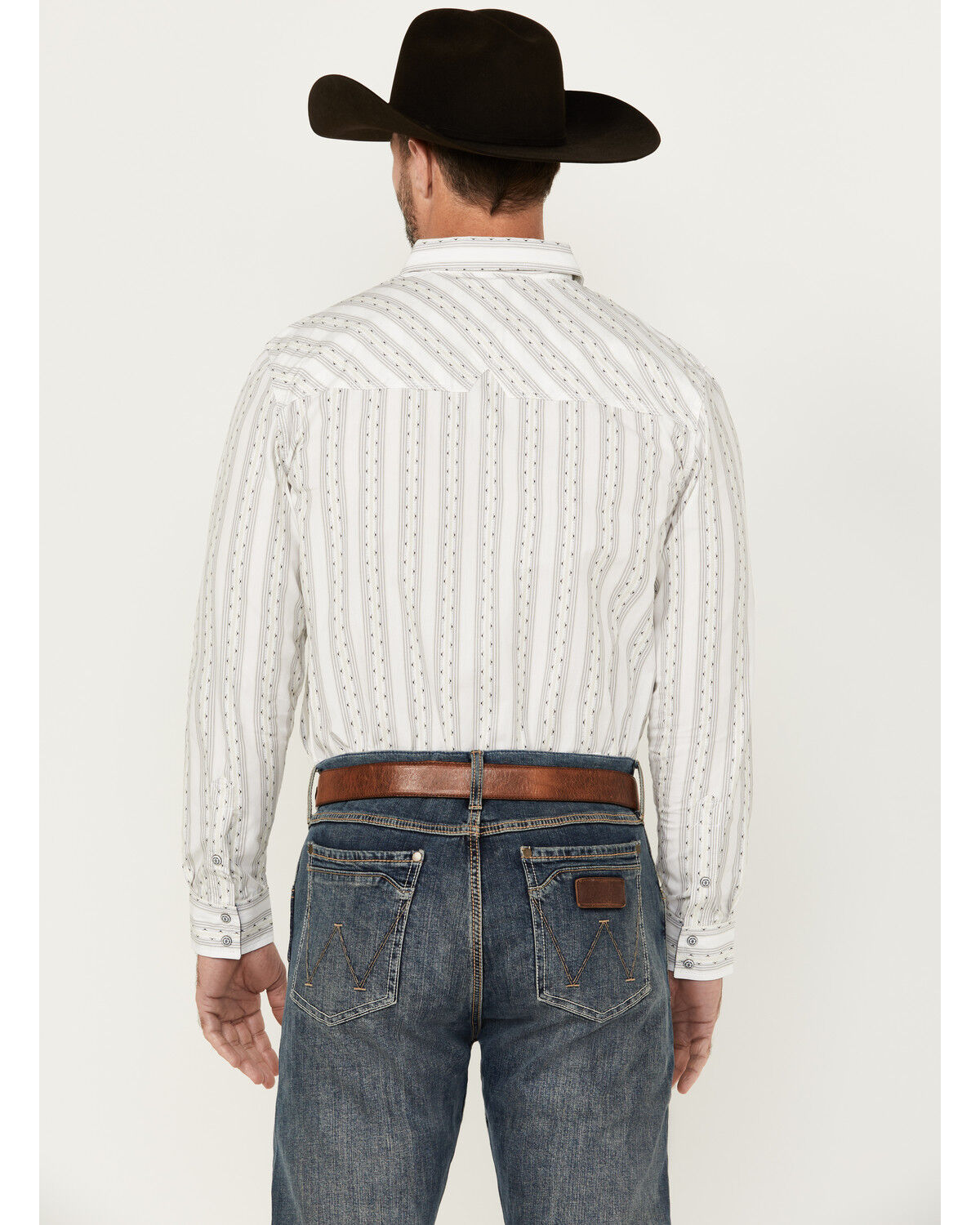 Image #4 - Moonshine Spirit Men's Backcountry Striped Long Sleeve Snap Western Shirt, White, hi-res