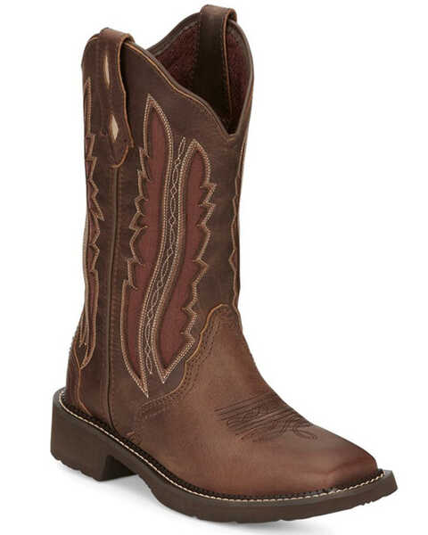 Image #1 - Justin Women's Paisley Spice Western Boots - Broad Square Toe, Brown, hi-res
