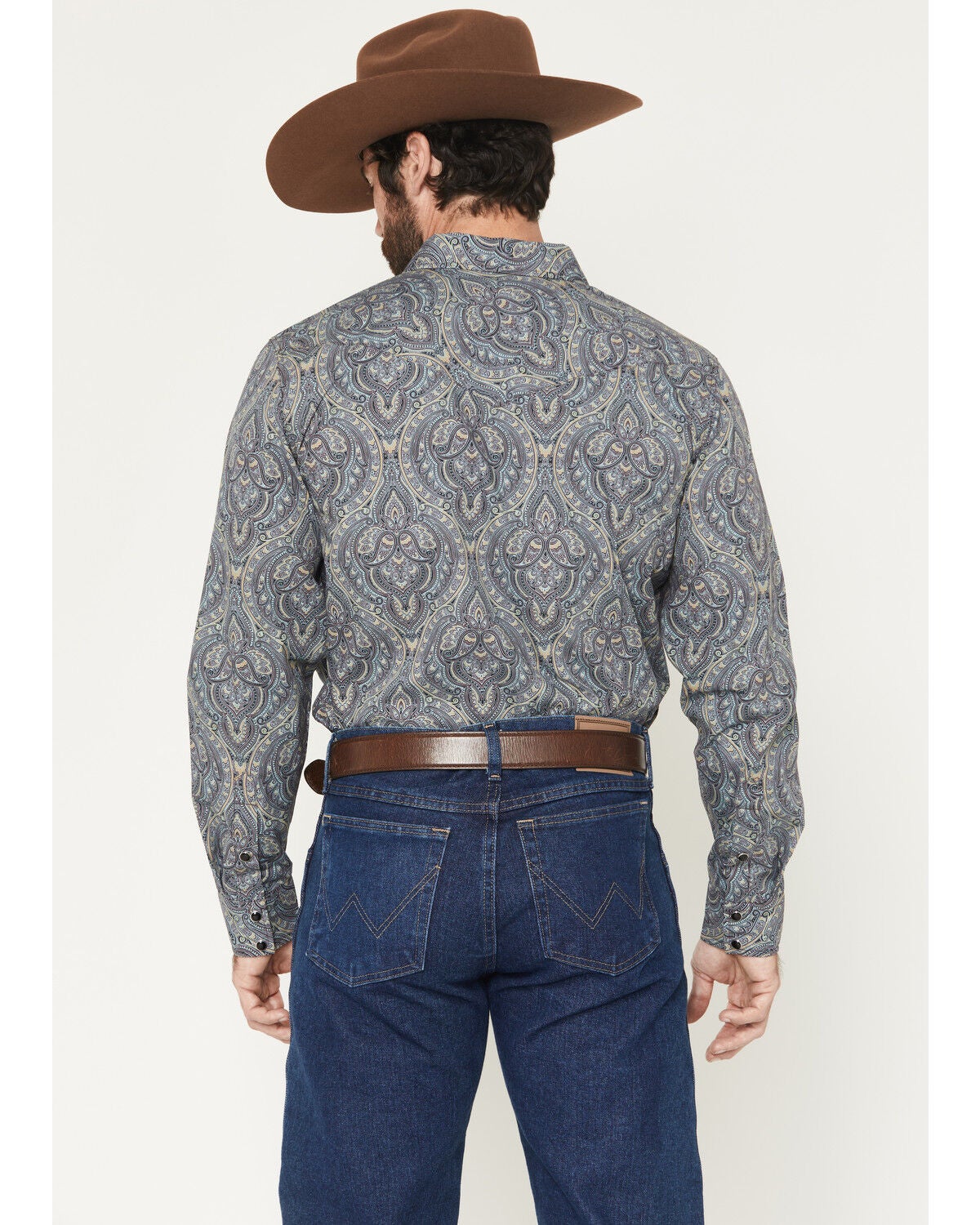 Image #4 - Gibson Trading Co Men's Paisley Power Paisley Print Long Sleeve Snap Western Shirt - Tall, Multi, hi-res