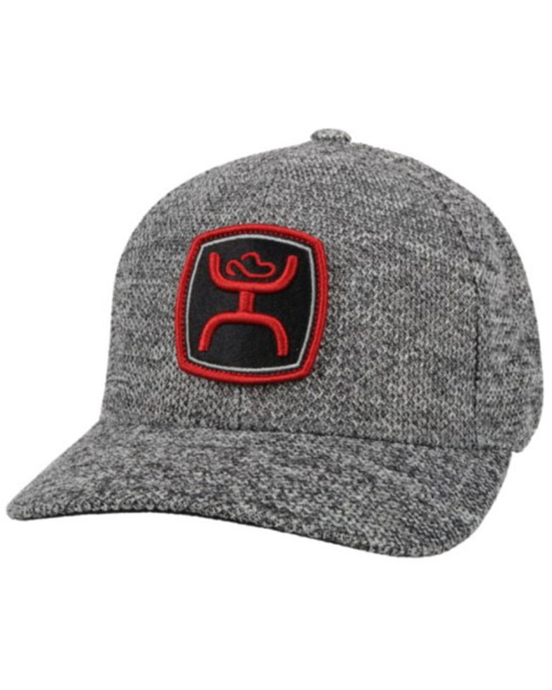 HOOey Men's Grey Zenith Embroidered Logo Solid Back Flex-Fit Ball Cap  , Grey, hi-res
