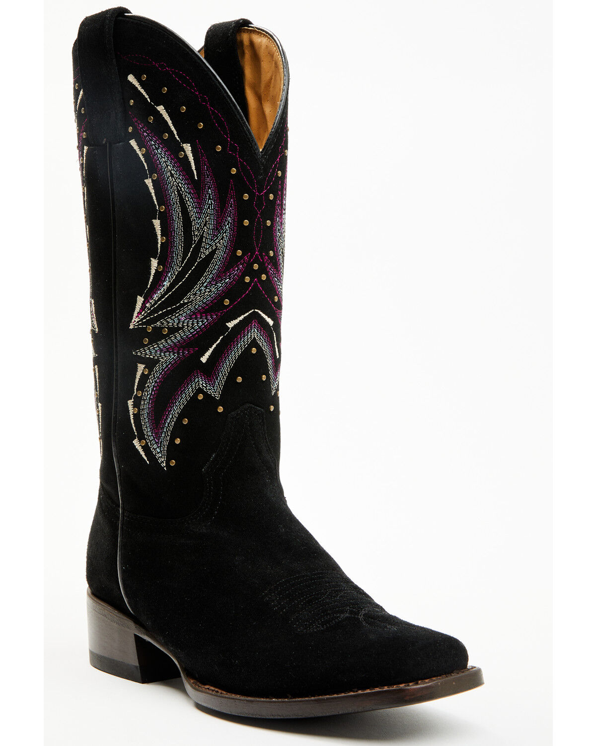 Image #1 - Shyanne Women's Raylene Suede Western Boots - Square Toe, Black, hi-res