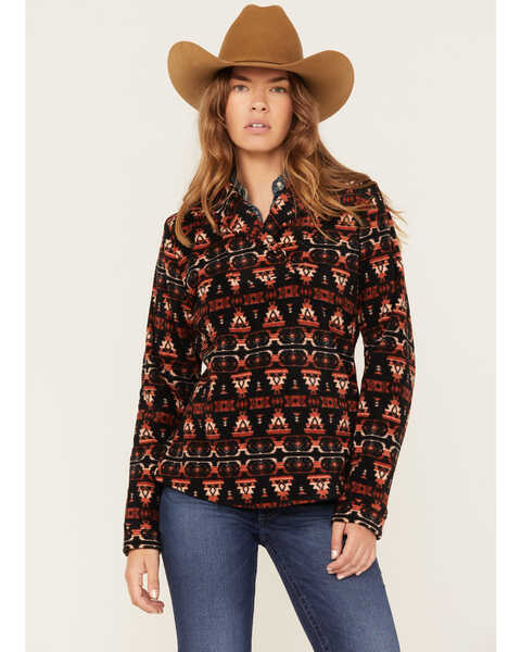 Outback Trading Co Women's Janet Pullover - Big & Tall, Black, hi-res