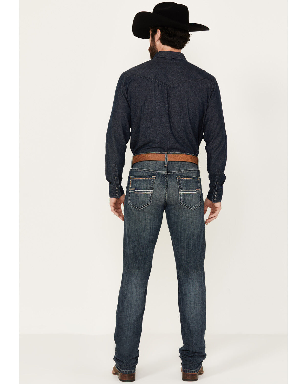 Image #3 - Cinch Men's Jesse Dark Stonewash Tint Slim Straight Performance Stretch Denim Jeans, Dark Wash, hi-res