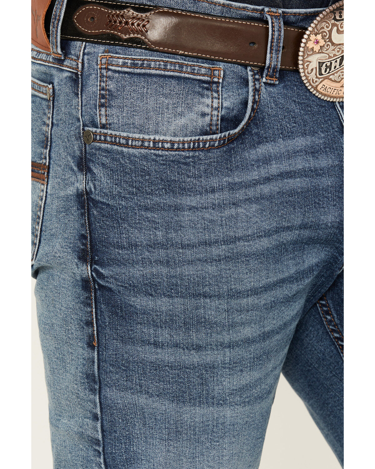 Image #2 - Wrangler 20X Men's Lakeway Medium Dark Wash Slim Straight Stretch Denim Jeans, Medium Wash, hi-res