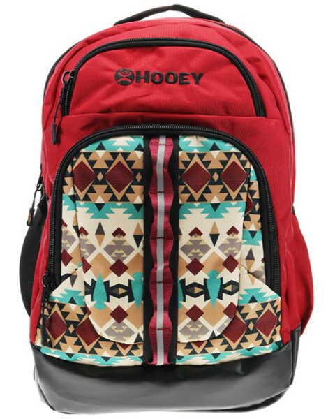 Image #1 - Hooey Men's Ox Southwestern Print Backpack , Red, hi-res