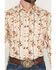 Image #3 - Ely Walker Men's Floral Striped Long Sleeve Pearl Snap Western Shirt, Cream, hi-res
