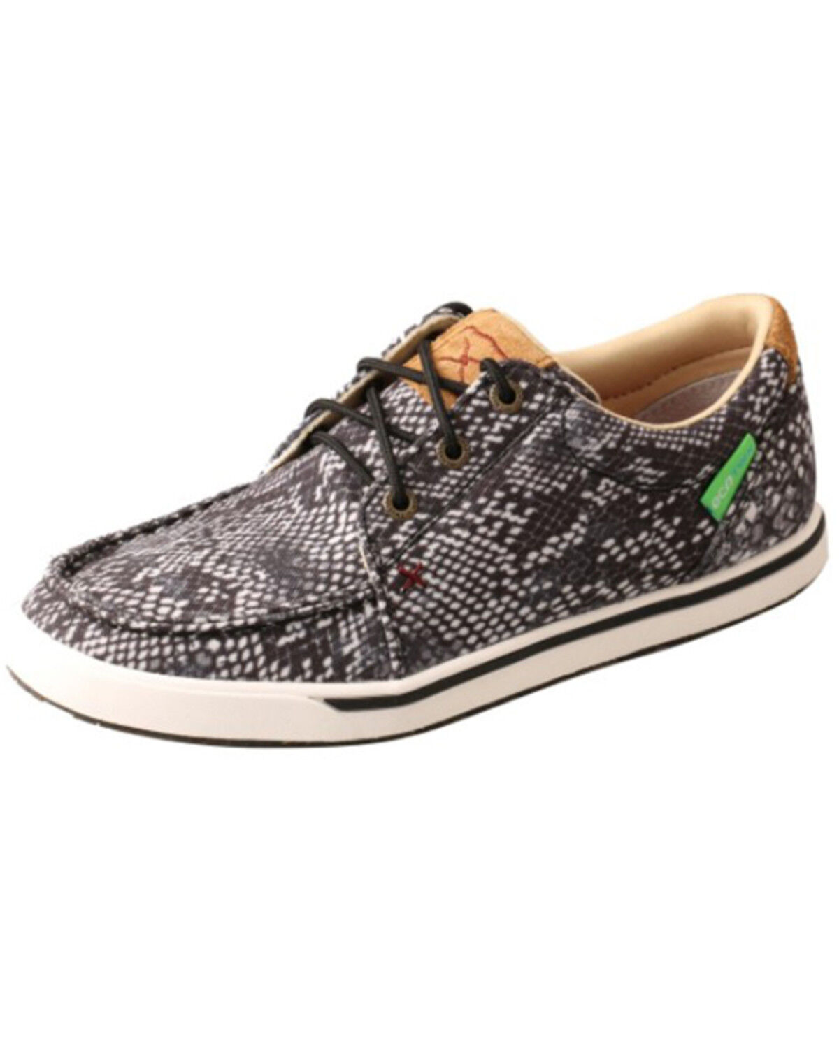 Image #1 - Twisted X Women's Snake Print Kicks Casual Shoes - Moc Toe, Black, hi-res
