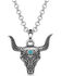 Montana Silversmiths Women's Sky Touched Steer Head Necklace, Silver, hi-res
