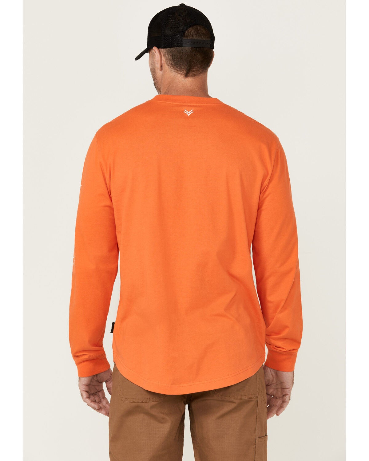 Image #4 - Hawx Men's Logo Long Sleeve Graphic Work T-Shirt - Big & Tall, Orange, hi-res
