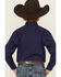 Image #4 - Panhandle Boys' Solid Long Sleeve Button-Down Stretch Western Shirt, Blue, hi-res