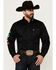 Image #1 - Ariat Men's Twill Fitted Team Mexico Solid Long Sleeve Button-Down Western Shirt, Black, hi-res