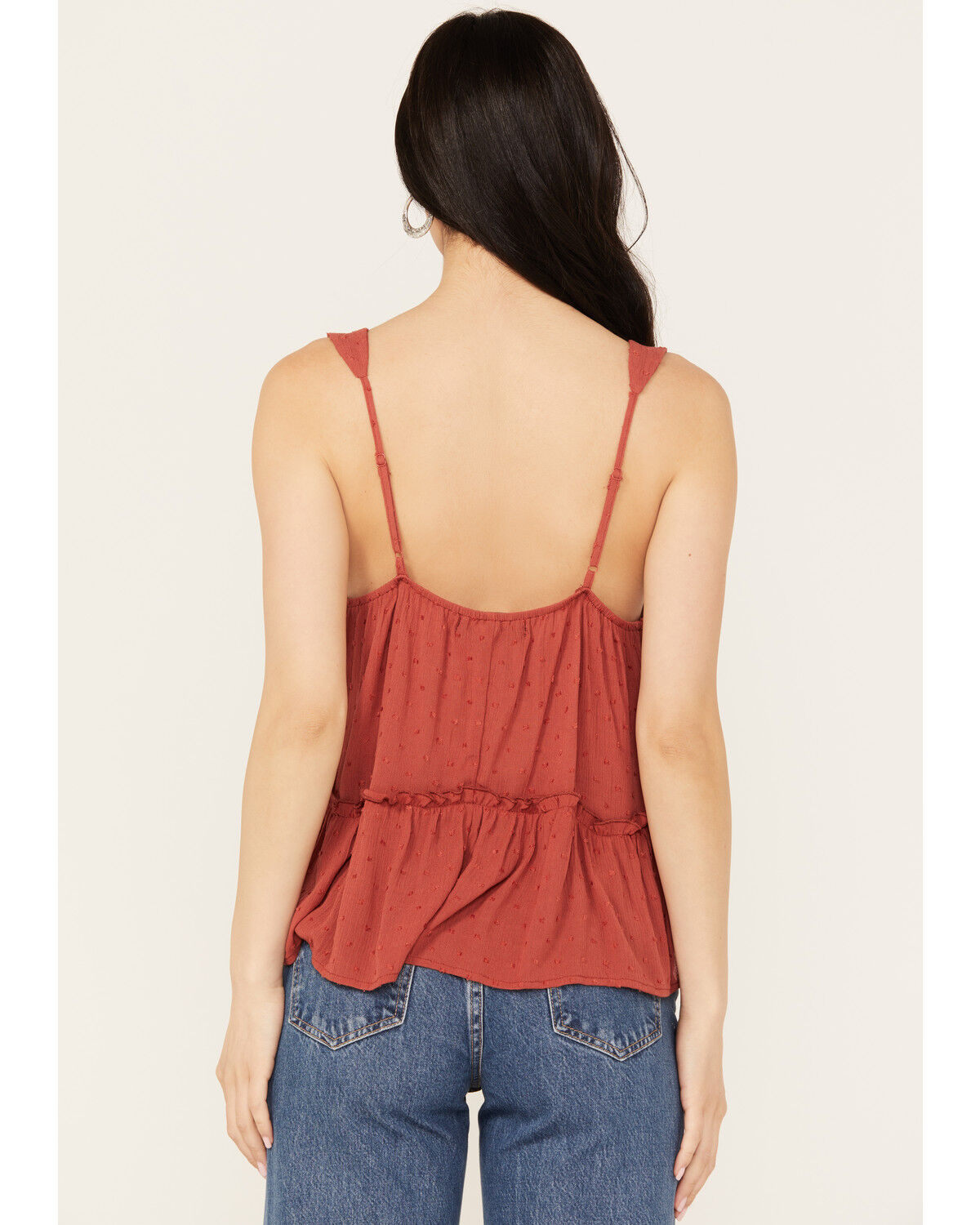 Image #4 - Trixxi Women's Swiss Dot Tank, Rust Copper, hi-res