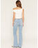 Image #1 - 7 For All Mankind Women's Light Wash Mid Rise 36" Slim Trouser Stretch Denim Jeans, Light Wash, hi-res